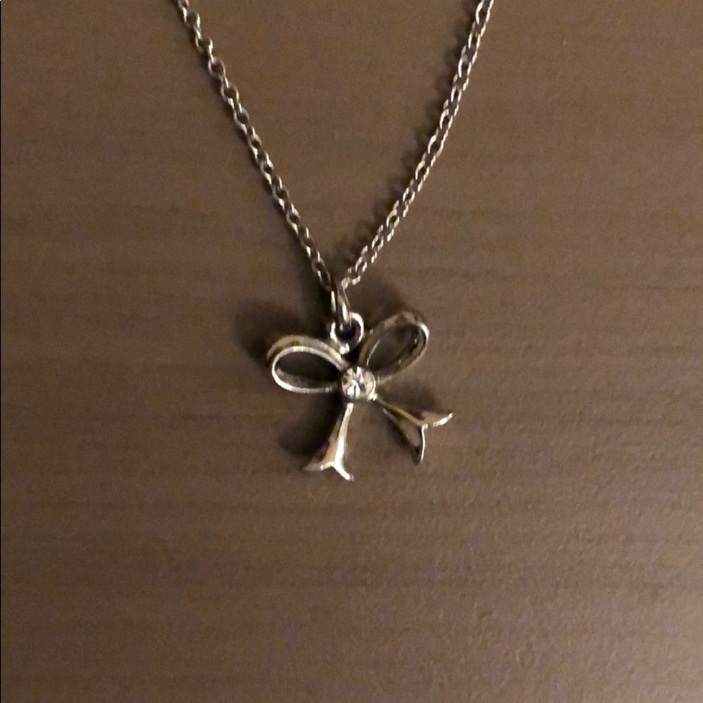 Lia Sophia Silver Bow Necklace.